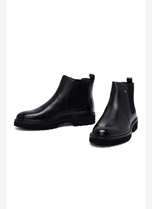 Erkek Siyah Deri Chelsea Bot 25WFD6955FT - Görsel 4