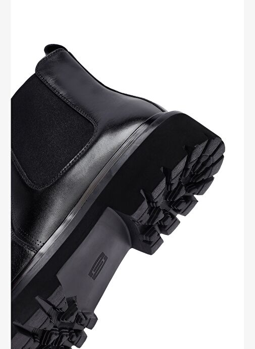 Erkek Siyah Deri Chelsea Bot 25WFD6955FT - Görsel 9