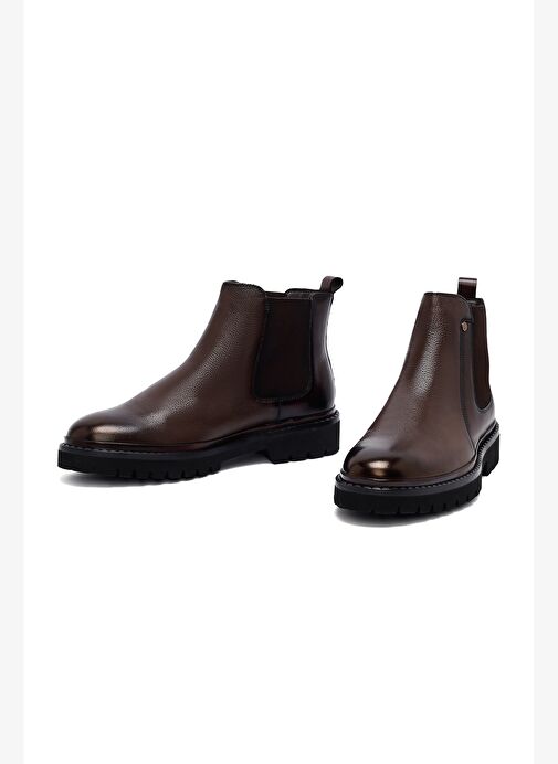 Erkek Kahverengi Deri Chelsea Bot 25WFD6955FT - Görsel 4