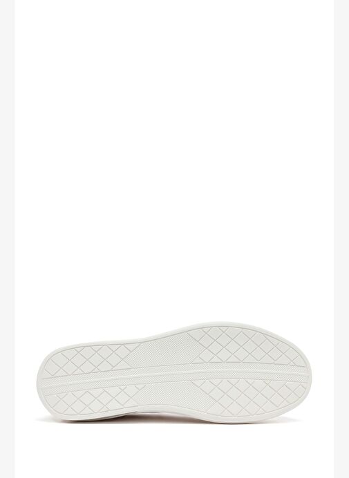 Erkek Beyaz Bağcıklı Deri Sneaker 25WFD692418 - Görsel 5