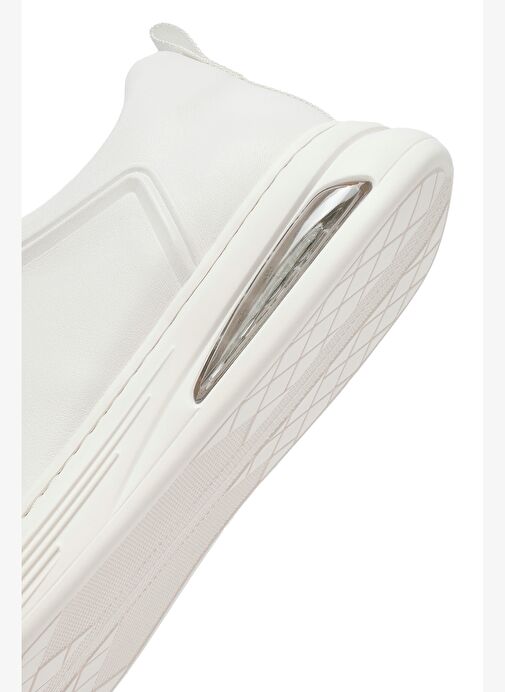 Erkek Beyaz Bağcıklı Deri Sneaker 25WFD692418 - Görsel 9