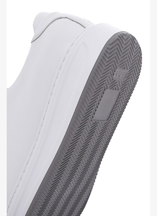 Erkek Beyaz Bağcıklı Deri Sneaker 25WFD610018 - Görsel 9