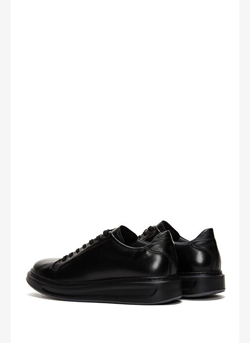 Erkek Siyah Bağcıklı Deri Sneaker 25WFD610018 - Görsel 6