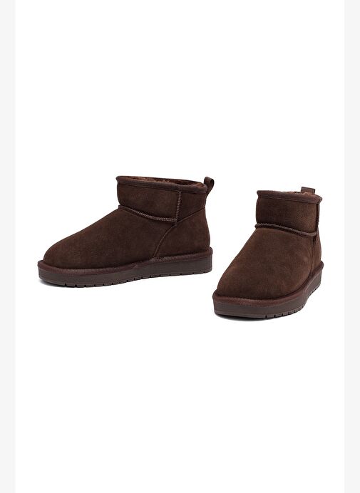 Derimod Derimod Kadın Kahverengi Kürklü Süet Deri Teddy Bot 25WFD478210 | Boyner Kahverengi - 4. görsel