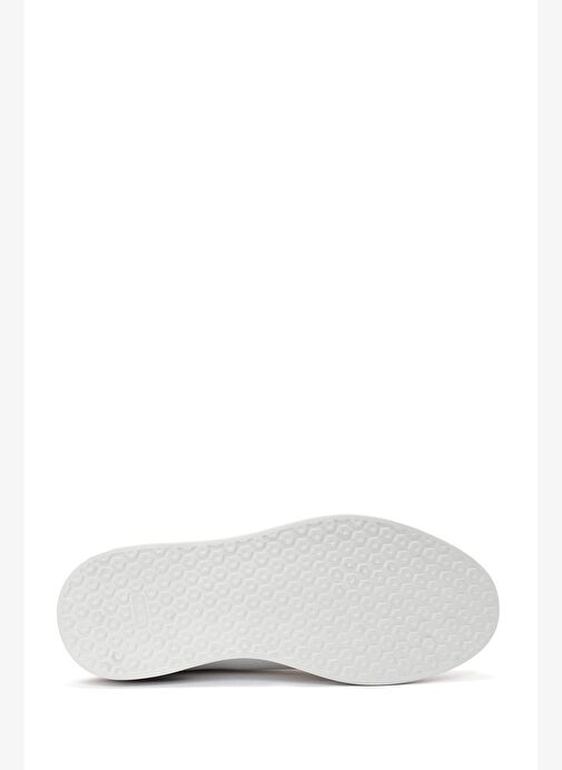 Erkek Beyaz Bağcıklı Kalın Tabanlı Deri Sneaker 25WFD6107FT - Görsel 5