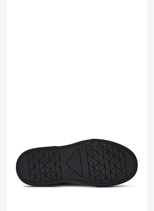Erkek Siyah Bağcıklı Kalın Tabanlı Deri Sneaker 25WFD610918 - Görsel 5