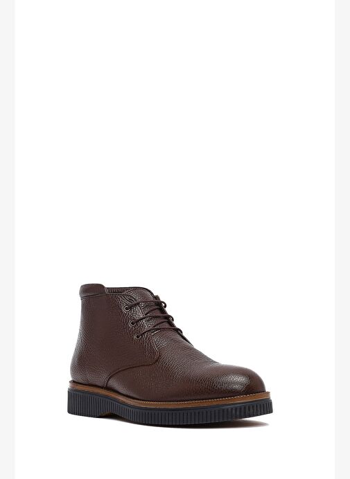 Erkek Kahverengi Bağcıklı Deri Bot 25WFD6104FT - Görsel 8