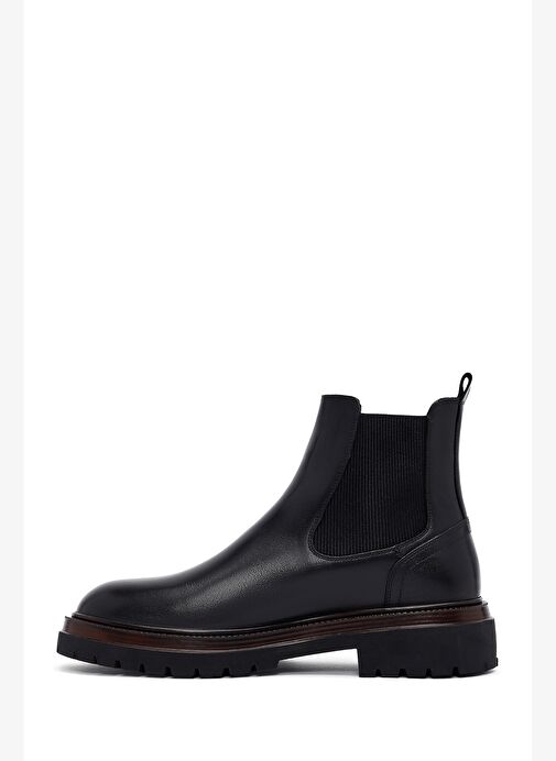 Erkek Siyah Deri Chelsea Bot 25WFD640218 - Görsel 3
