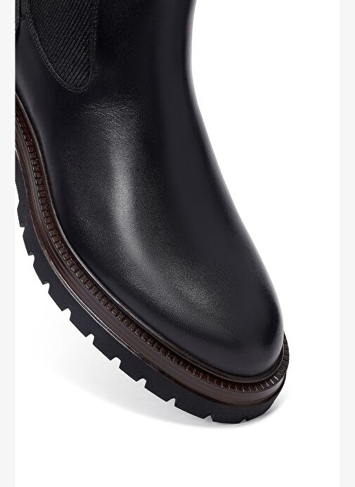 Erkek Siyah Deri Chelsea Bot 25WFD640218 - Görsel 9