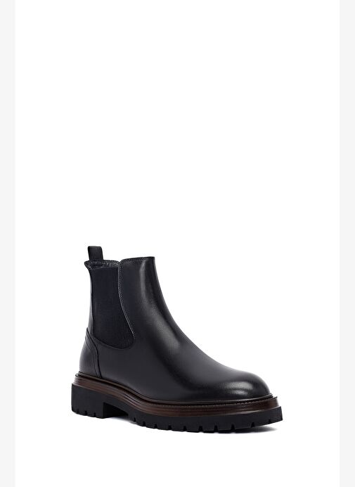 Erkek Siyah Deri Chelsea Bot 25WFD640218 - Görsel 8