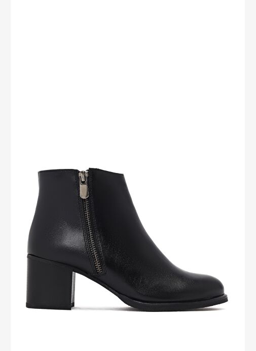 Kadın Siyah Fermuarlı Kalın Topuklu Bot 25WFE250318 - Görsel 2