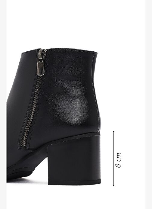 Kadın Siyah Fermuarlı Kalın Topuklu Bot 25WFE250318 - Görsel 3