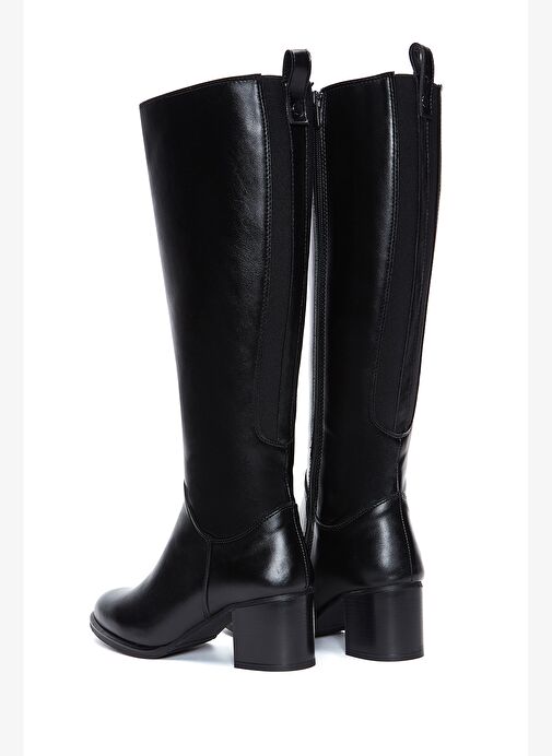 Kadın Siyah Fermuarlı Kalın Topuklu Çizme 25WFE250518 - Görsel 8