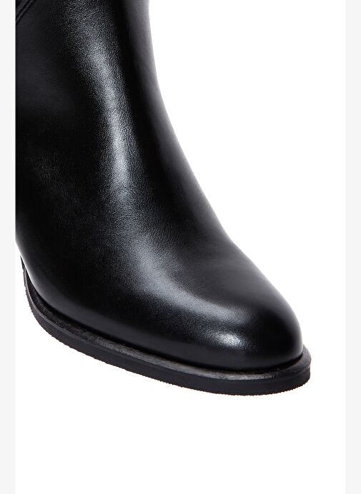 Kadın Siyah Fermuarlı Kalın Topuklu Çizme 25WFE250518 - Görsel 9