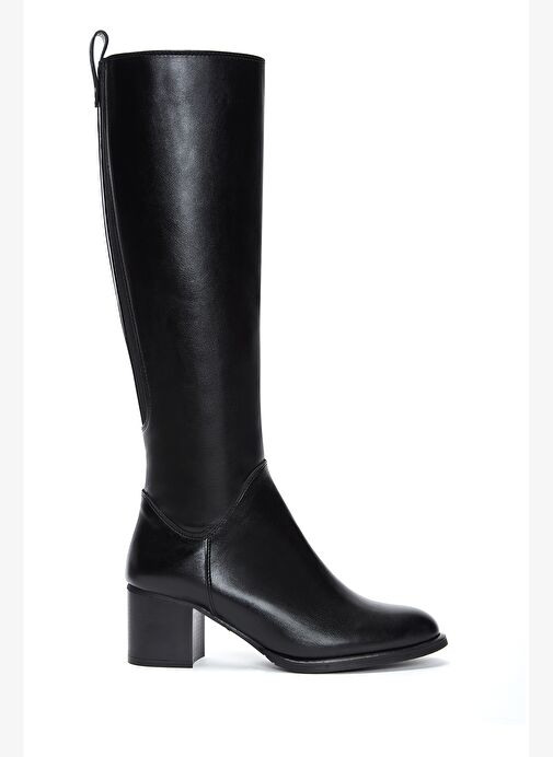 Kadın Siyah Fermuarlı Kalın Topuklu Çizme 25WFE250518 - Görsel 2