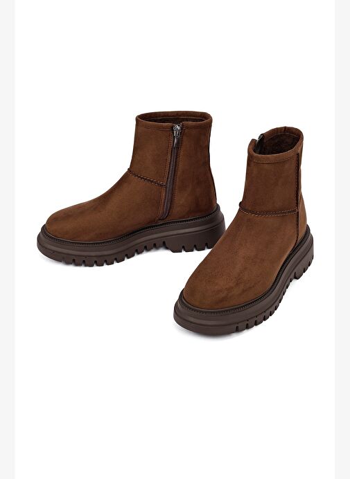 Kadın Kahverengi Fermuarlı Süet Bot 25WFE250110 - Görsel 4