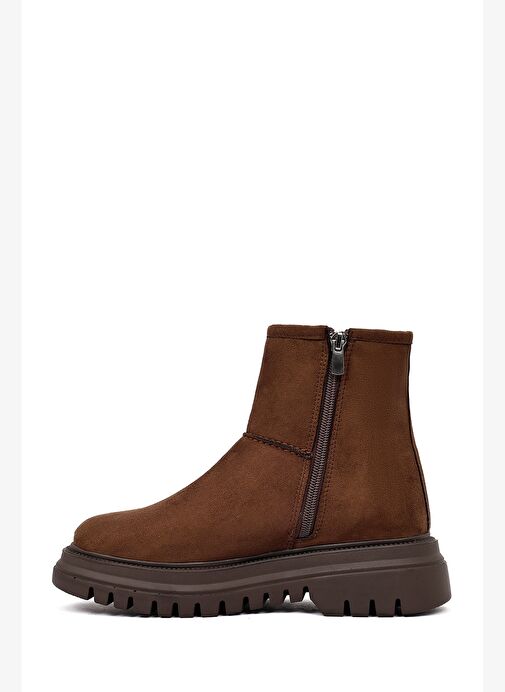 Kadın Kahverengi Fermuarlı Süet Bot 25WFE250110 - Görsel 3