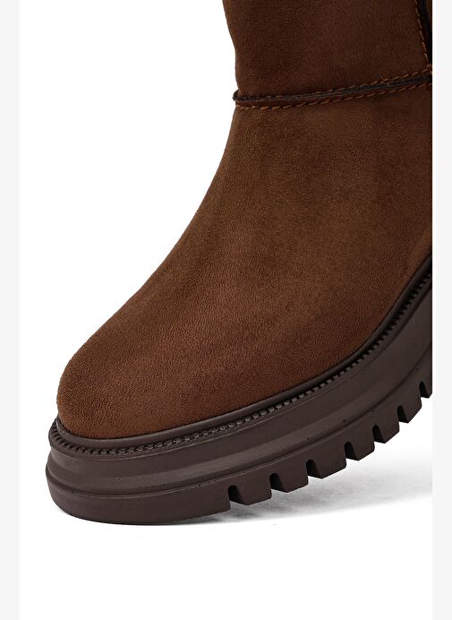 Kadın Kahverengi Fermuarlı Süet Bot 25WFE250110 - Görsel 9