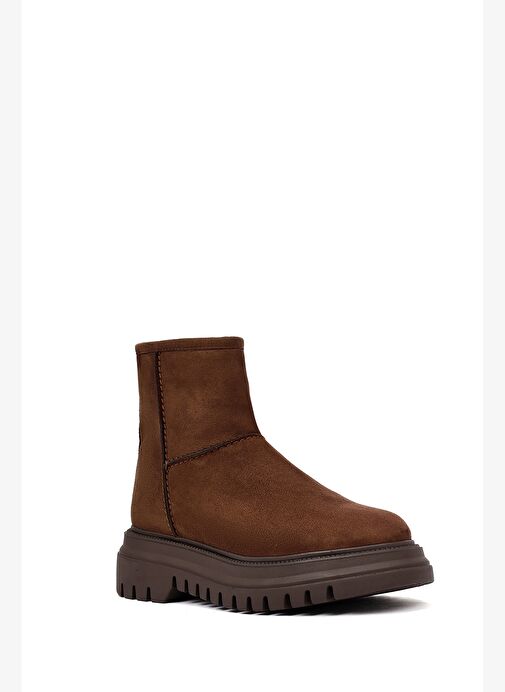 Kadın Kahverengi Fermuarlı Süet Bot 25WFE250110 - Görsel 8