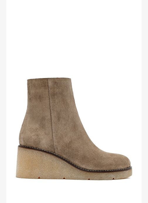 Kadın Vizon Fermuarlı Dolgu Topuklu Süet Deri Bot 25AFD152710 - Görsel 2