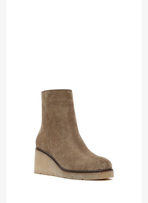 Kadın Vizon Fermuarlı Dolgu Topuklu Süet Deri Bot 25AFD152710 - Görsel 8
