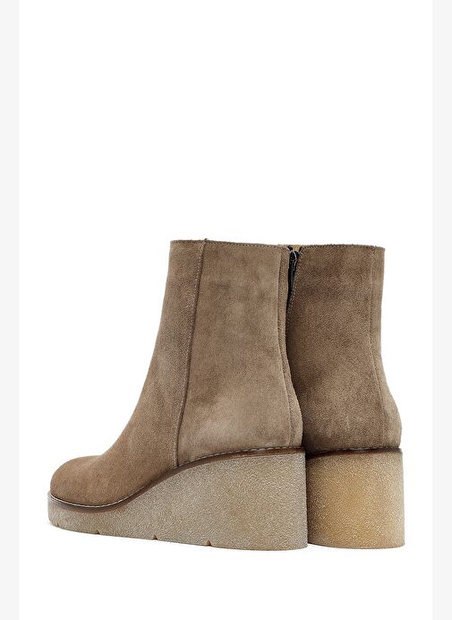 Kadın Vizon Fermuarlı Dolgu Topuklu Süet Deri Bot 25AFD152710 - Görsel 9