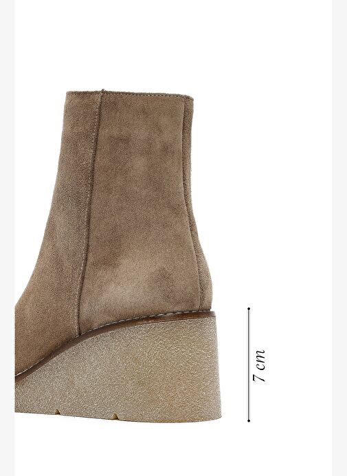 Kadın Vizon Fermuarlı Dolgu Topuklu Süet Deri Bot 25AFD152710 - Görsel 3