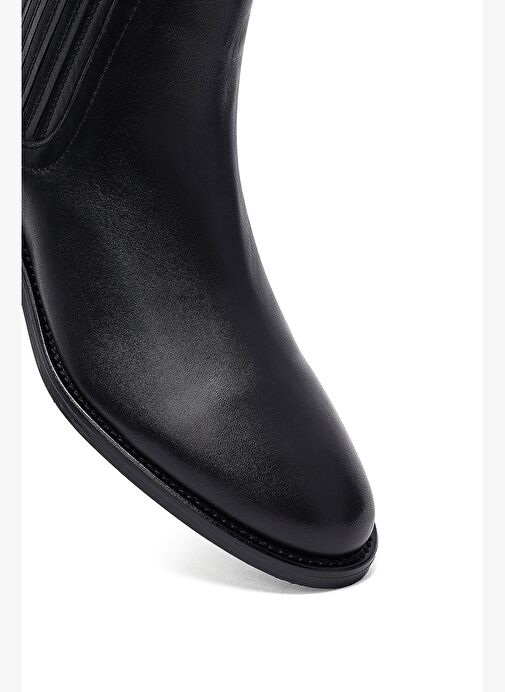 Kadın Siyah Deri Chelsea Bot 25AFD152818 - Görsel 9