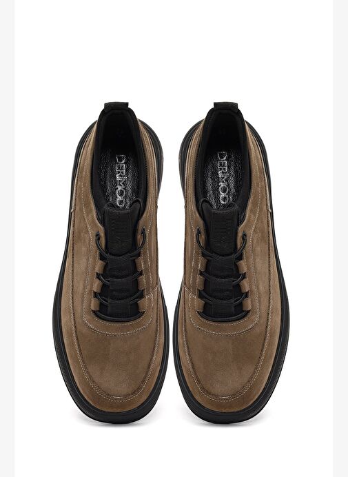 Erkek Vizon Bağcıklı Nubuk Deri Casual Ayakkabı 25WFD6424V3 - Görsel 8