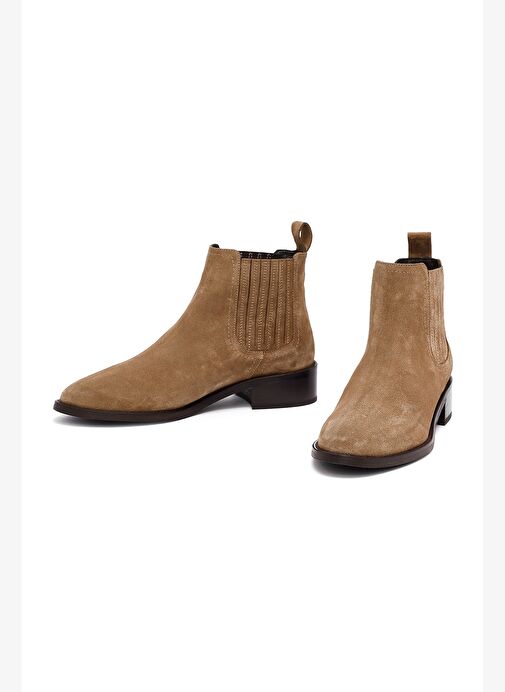 Kadın Vizon Süet Deri Chelsea Bot 25AFD152810 - Görsel 4