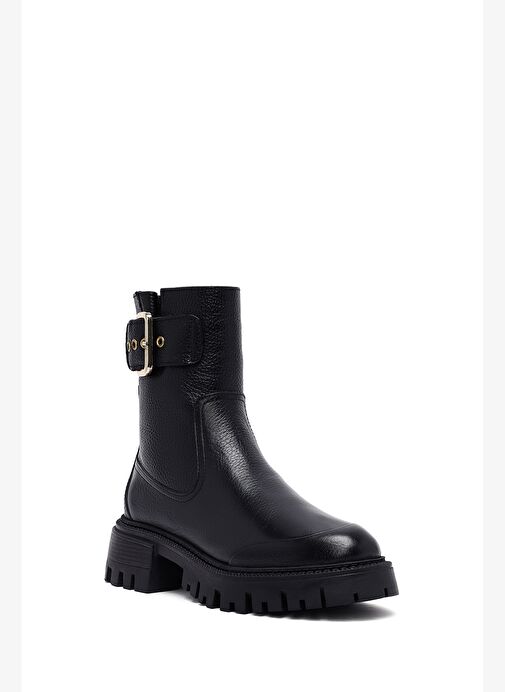 Kadın Siyah Kalın Tabanlı Deri Bot 25WFD1530FT - Görsel 8