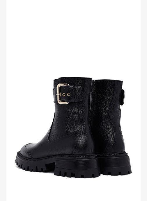 Kadın Siyah Kalın Tabanlı Deri Bot 25WFD1530FT - Görsel 7