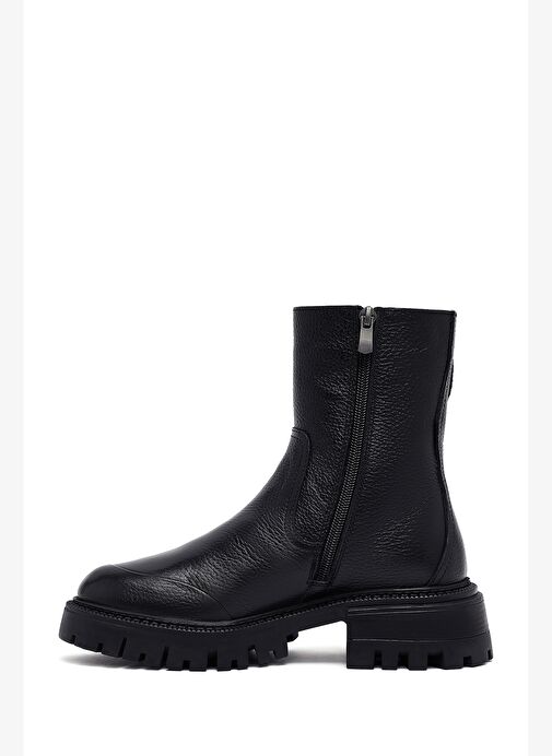 Kadın Siyah Kalın Tabanlı Deri Bot 25WFD1530FT - Görsel 3