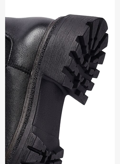 Kadın Siyah Kalın Tabanlı Deri Chelsea Bot 25WFD1531FT - Görsel 9