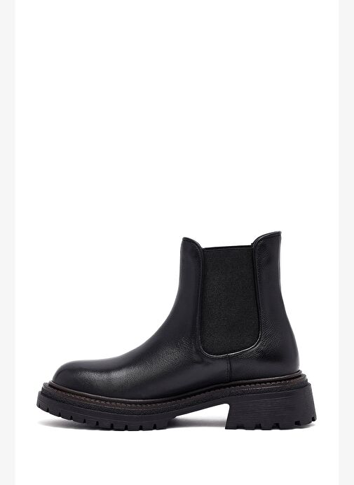 Kadın Siyah Kalın Tabanlı Deri Chelsea Bot 25WFD1531FT - Görsel 3