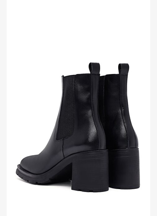 Kadın Siyah Kalın Topuklu Deri Bot 25WFD153218 - Görsel 8