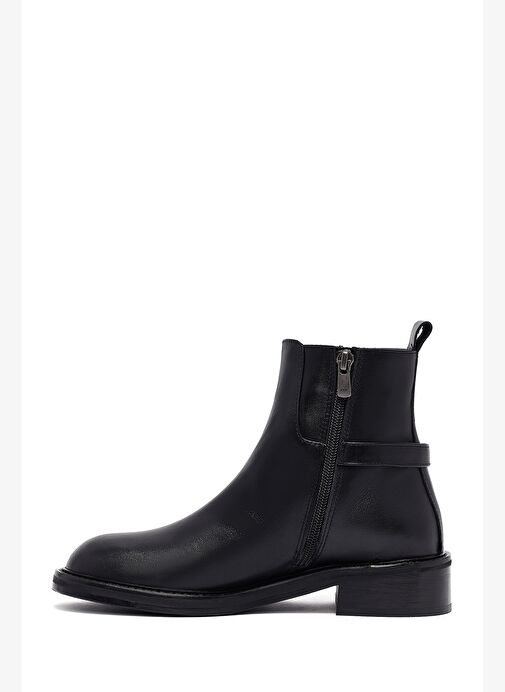 Kadın Siyah Fermuarlı Deri Bot 25WFD153618 - Görsel 3