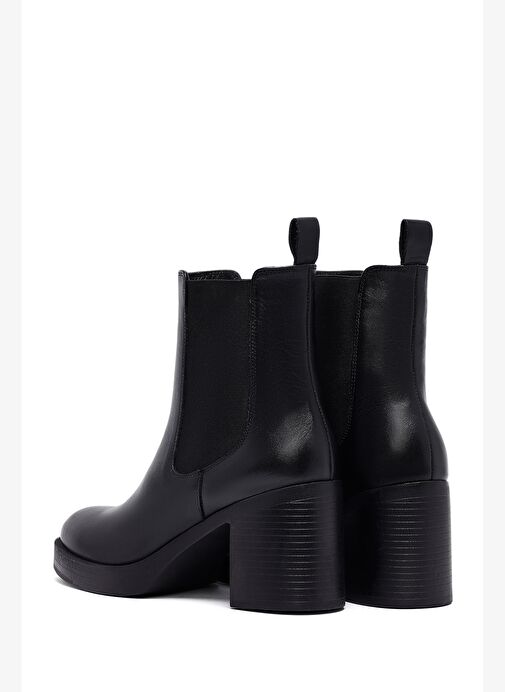Kadın Siyah Kalın Topuklu Deri Chelsea Bot 25WFD153718 - Görsel 8