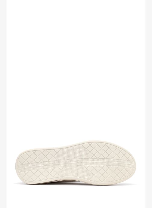 Erkek Beyaz Bağcıklı Deri Sneaker 25WFD696818 - Görsel 5