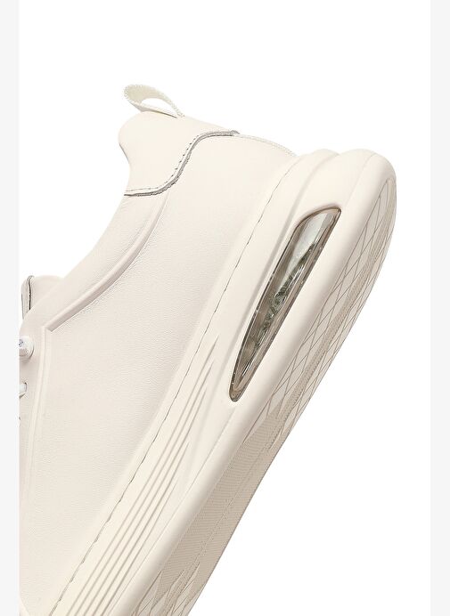 Erkek Beyaz Bağcıklı Deri Sneaker 25WFD696818 - Görsel 9