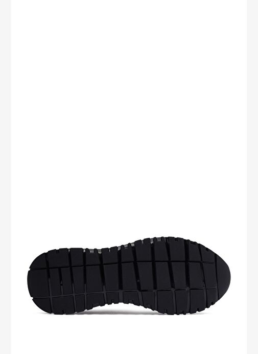 Erkek Siyah Bağcıklı Deri Casual Sneaker 25WFD642114 - Görsel 5