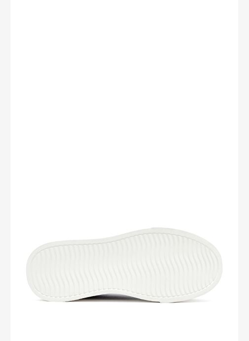 Erkek Lacivert Bağcıklı Kalın Tabanlı Deri Sneaker 25WFD685218 - Görsel 5