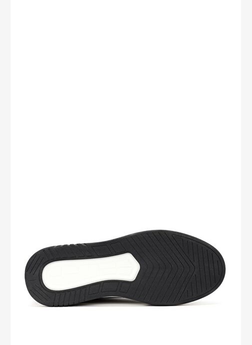 Erkek Siyah Bağcıklı Kalın Tabanlı Deri Sneaker 25WFD6885FT - Görsel 5