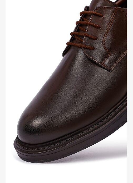 Erkek Kahverengi Bağcıklı Deri Casual Ayakkabı 25WFD685618 - Görsel 9