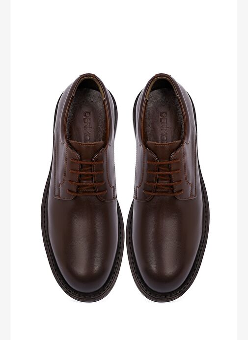 Erkek Kahverengi Bağcıklı Deri Casual Ayakkabı 25WFD685618 - Görsel 8