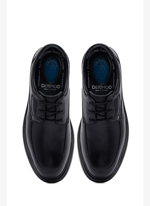 Erkek Siyah Bağcıklı Deri Casual Ayakkabı 25WFD815018 - Görsel 6