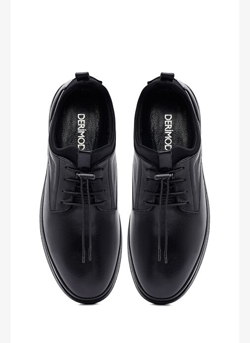 Erkek Siyah Bağcıklı Deri Casual Ayakkabı 25WFD815118 - Görsel 8