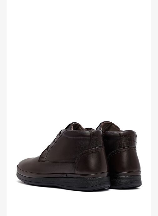 Erkek Kahverengi Bağcıklı Fermuarlı Deri Casual Bot 25WFD815218 - Görsel 7