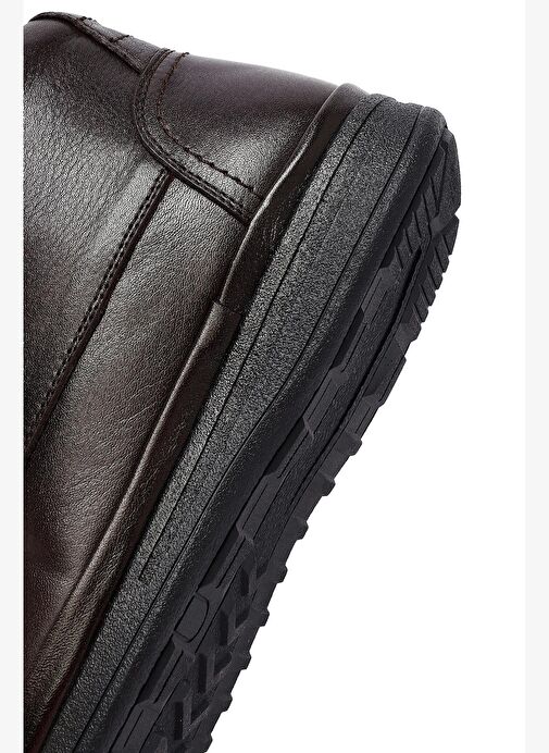 Erkek Kahverengi Bağcıklı Fermuarlı Deri Casual Bot 25WFD815218 - Görsel 9