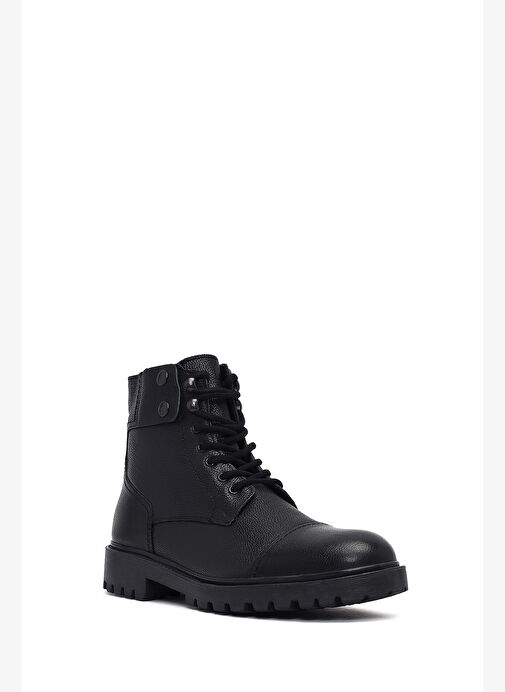 Erkek Siyah Fermuarlı Deri Casual Bot 25WFD7002FT - Görsel 8